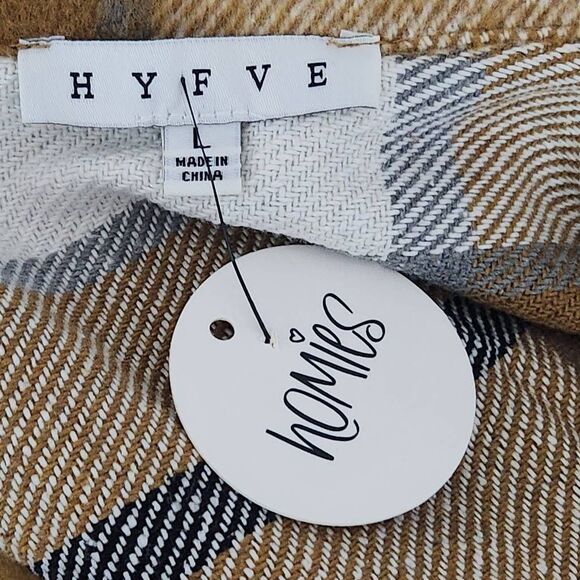 HYFVE Brown Plaid Cropped Jacket NWOT Size Large Brown Plaid Jacket - Picture 8 of 11
